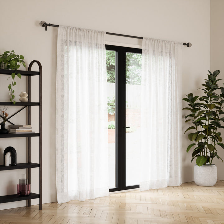 Single Curtain Rods | color: Eco-Friendly Matte-Black | size: 72-144"""" (183-365 cm) | diameter: 1"""" (2.5 cm)