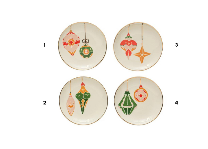 5" Plate with Ornaments, 4 styles