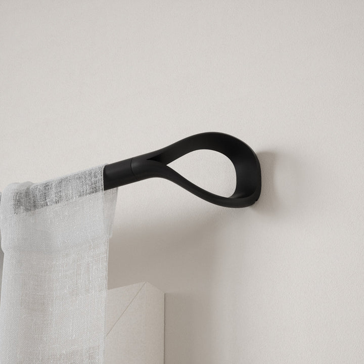 Single Curtain Rods | color: Matte-Black | size: 42-120"""" (107-305 cm) | diameter: 1"""" (2.5 cm)