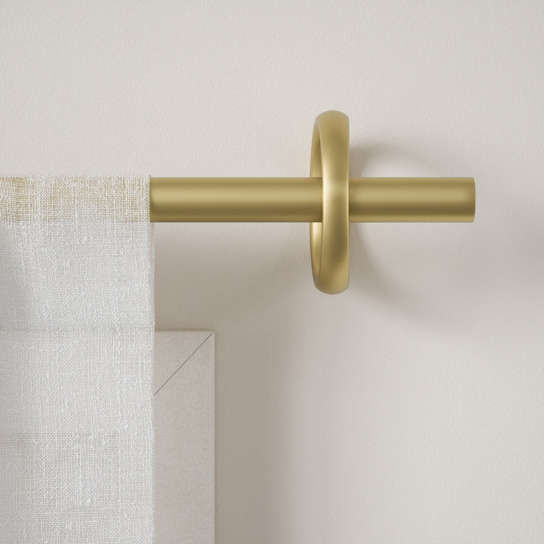 Single Curtain Rods | color: Gold | size: 42-120"""" (107-305 cm) | diameter: 1"""" (2.5 cm)