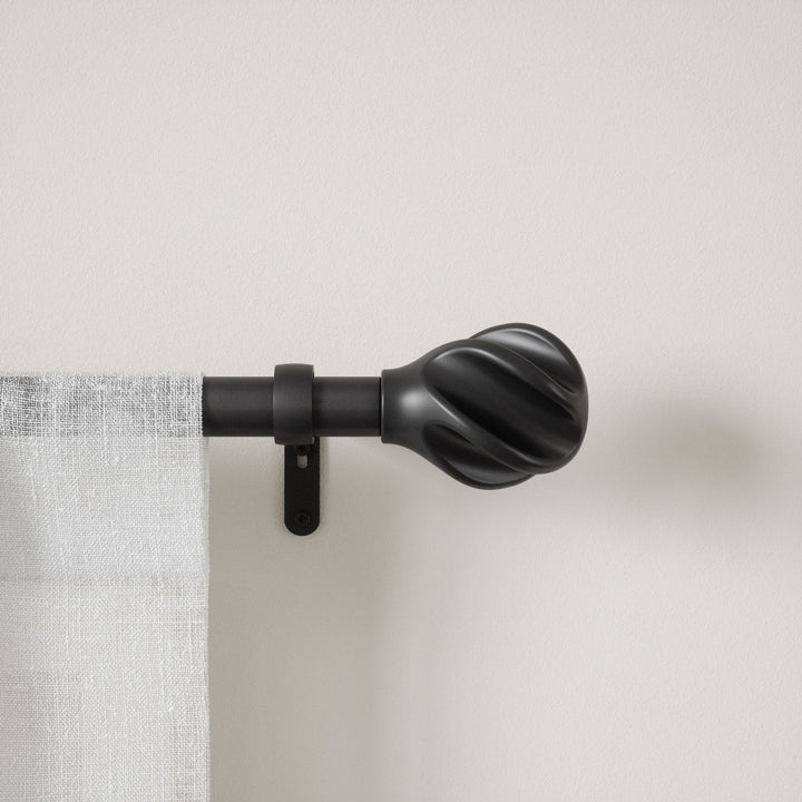 Single Curtain Rods | color: Eco-Friendly Matte-Black | size: 42-120"""" (107-305 cm) | diameter: 1"""" (2.5 cm) | Hover