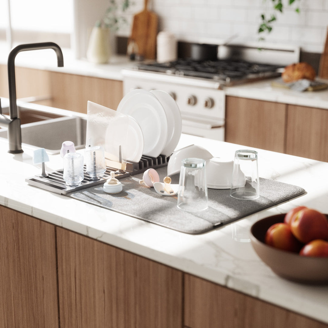 Udry Peg Dish Drying Rack Mat Space-Saving Solution by Umbra