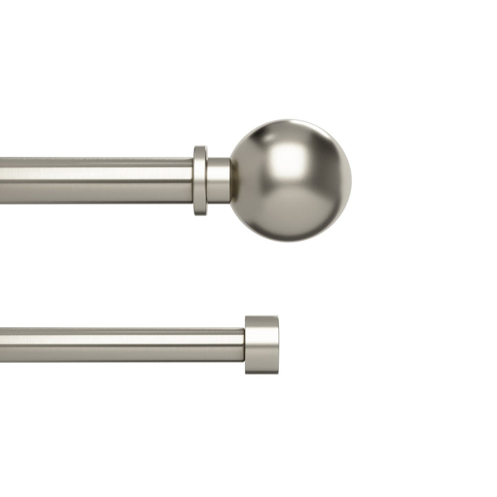 Double Curtain Rods | color: Eco-Friendly Nickel | size: 72-144"""" (183-366 cm) | diameter: 1 & 3/4"""" (4.44 cm)