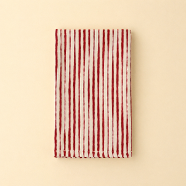 Ticking Tea Towel, Red
