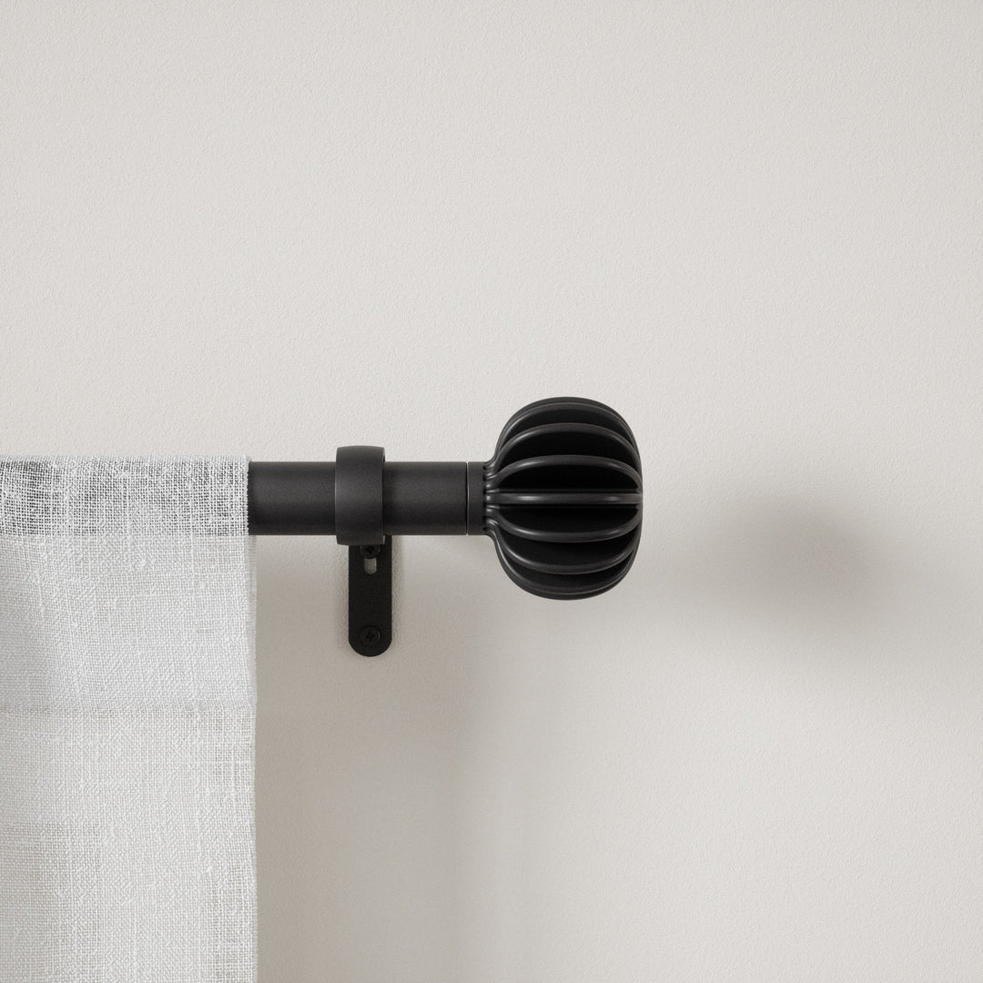 Single Curtain Rods | color: Eco-Friendly Matte-Black | size: 42-120"""" (107-305 cm) | diameter: 1"""" (2.5 cm) | Hover