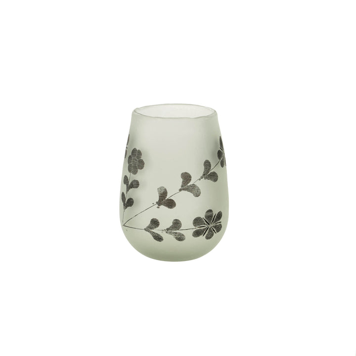 Rosalie Etched Vase Black