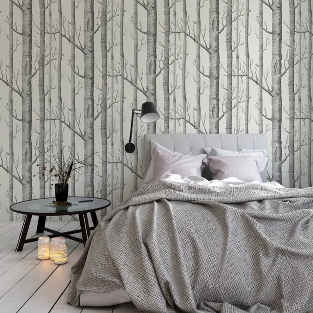 BRAND NEW Cole & Son Woods Stone/White Wallpaper, 11 yard roll