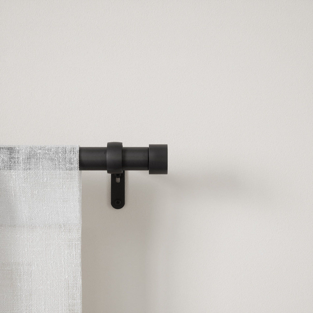 Single Curtain Rods | color: Matte-Black | size: 36-66"""" (91-168 cm) | diameter: 1"""" (2.5 cm) | Hover