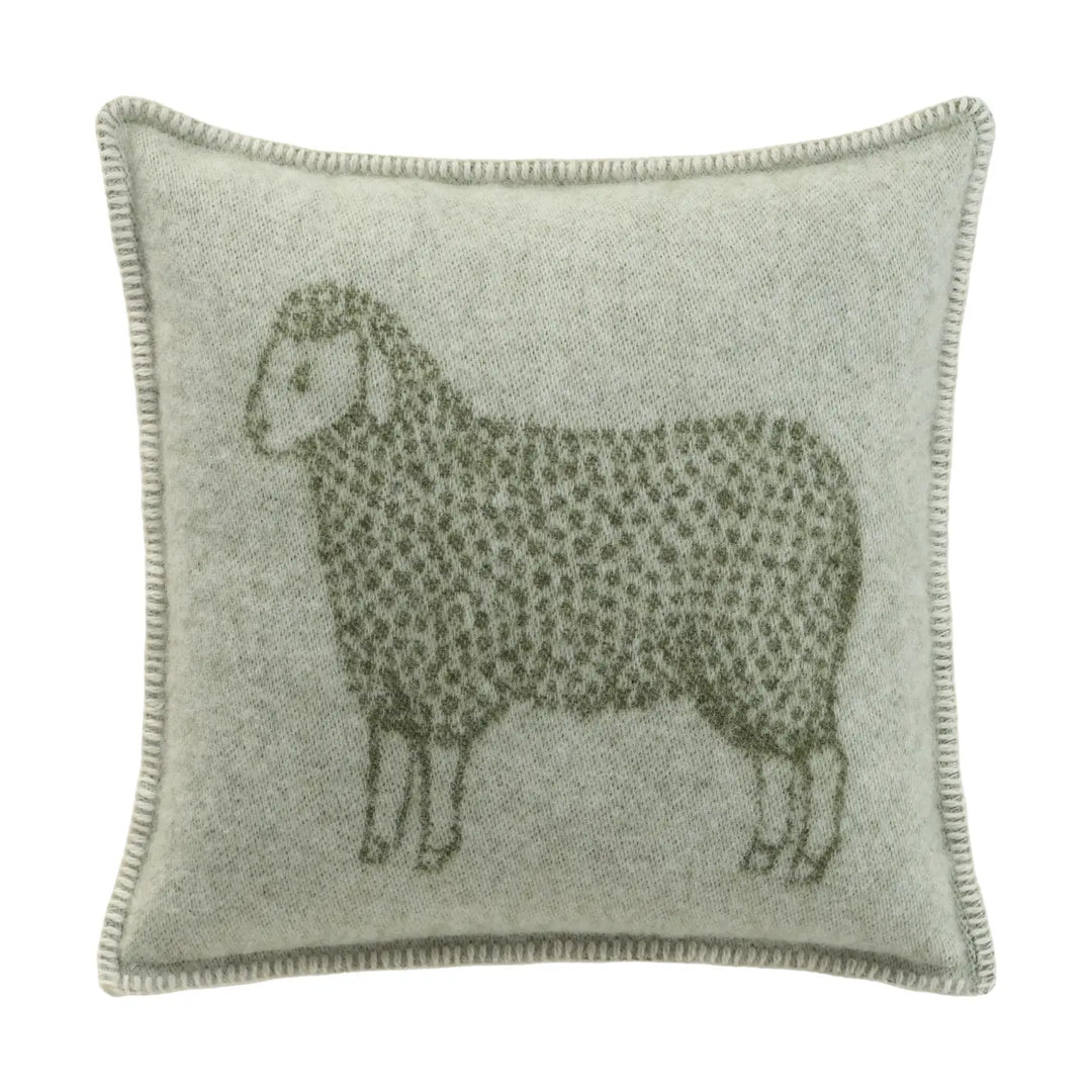 Sheep Green Wool Cushion