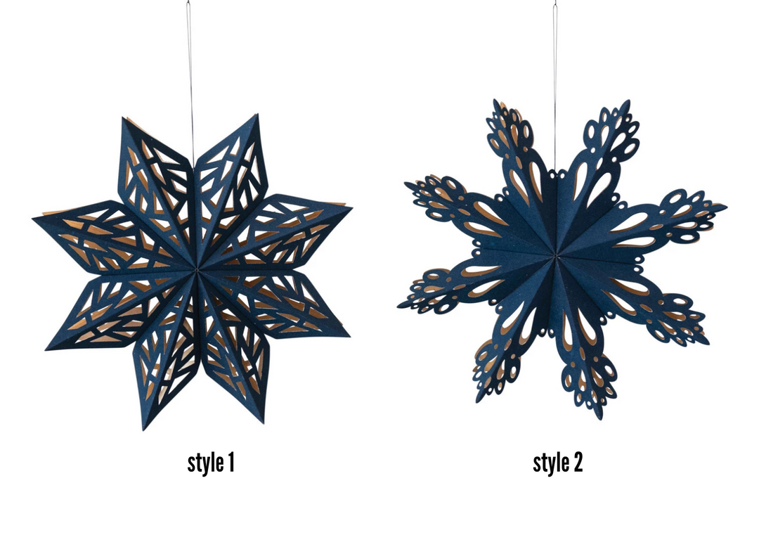 Flocked Paper Snowflake Ornament, 2 Styles