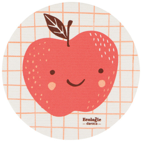 Fruit Face Apple Round Sponge Cloth