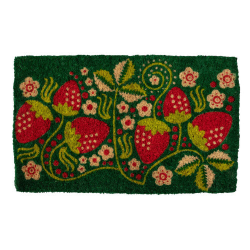 Strawberry Vines Handwoven Coconut Fiber Doormat