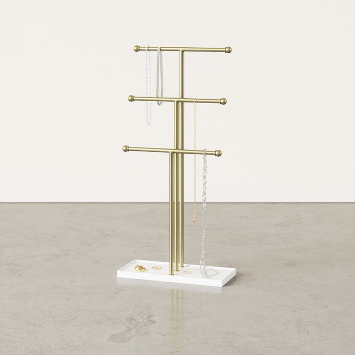 Jewelry Stands | color: White-Brass