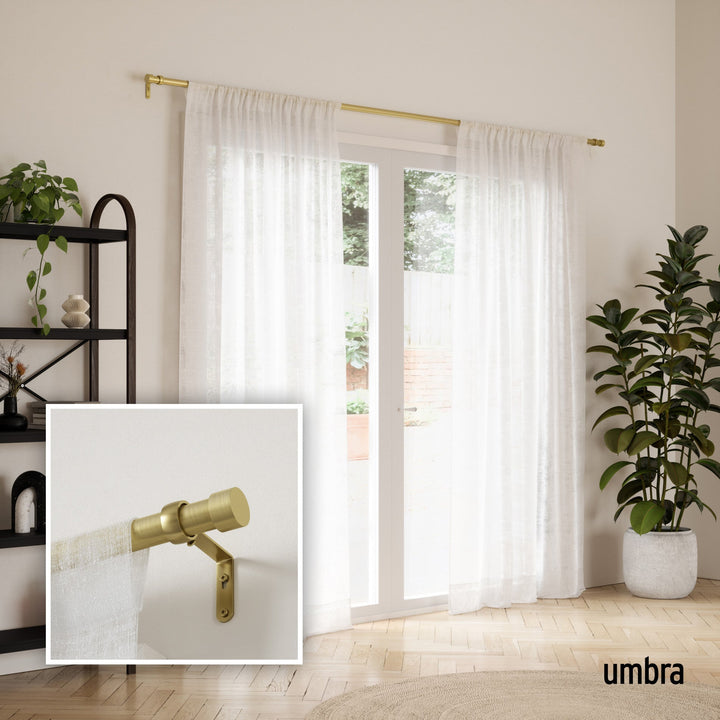 Single Curtain Rods | color: Gold | size: 66-120"""" (168-305 cm) | diameter: 1"""" (2.5 cm)