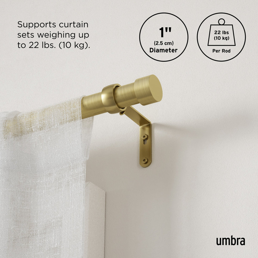 Single Curtain Rods | color: Gold | size: 36-66"""" (91-168 cm) | diameter: 1"""" (2.5 cm)