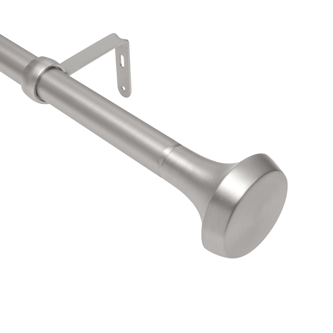 Single Curtain Rods | color: Nickel-Steel | size: 72-144"""" (183-366 cm) | diameter: 1"""" (2.5 cm)