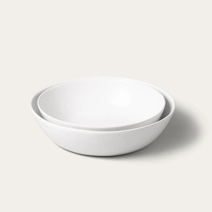 The Low Serving Bowls - Speckled White