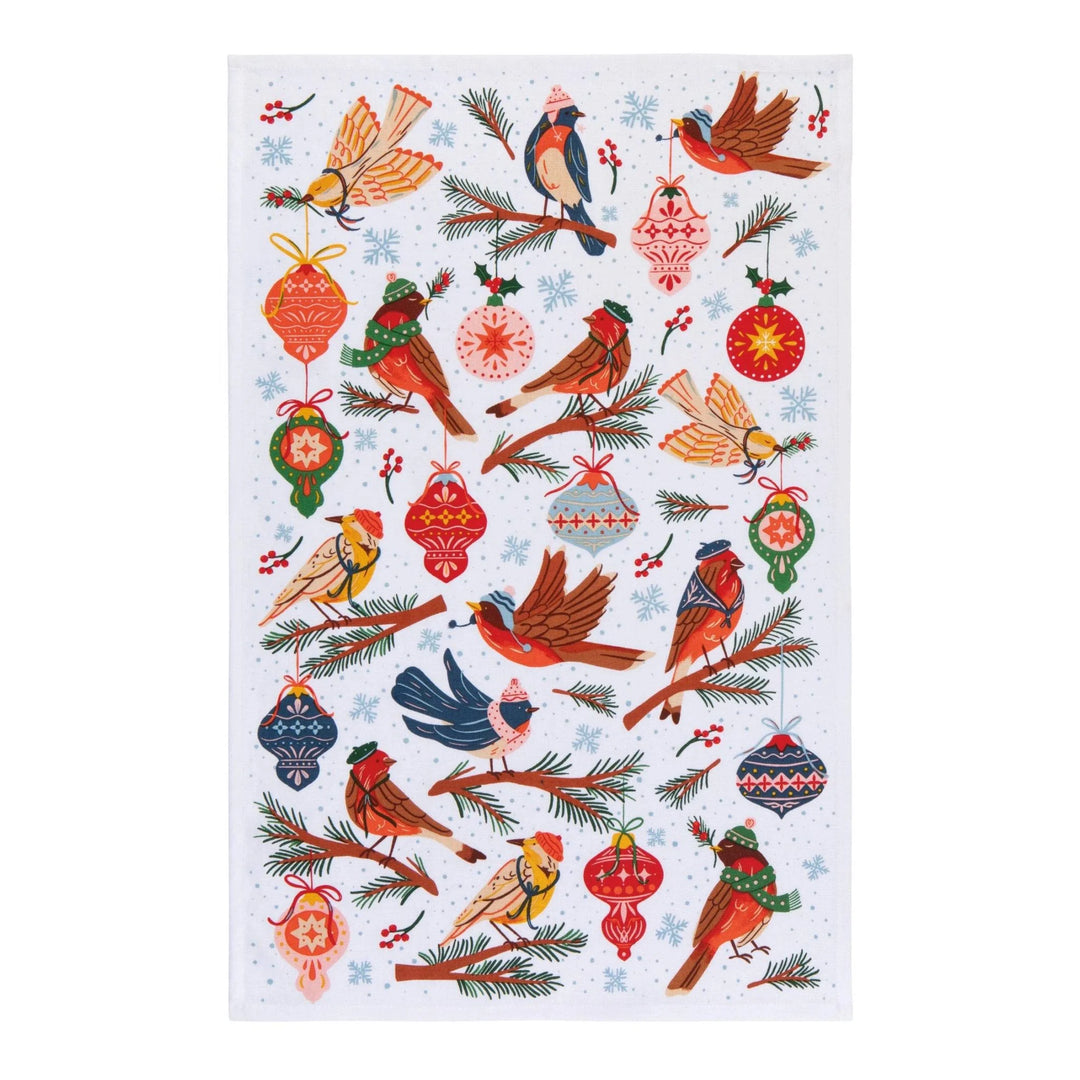 Season's Tweetings Tea Towel