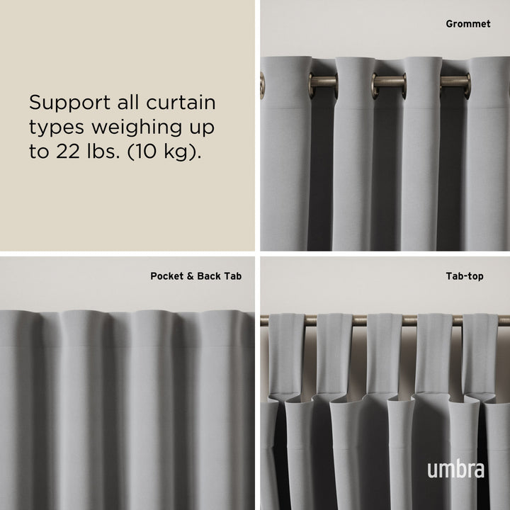 Single Curtain Rods | color: Eco-Friendly Nickel | size: 42-120"""" (107-305 cm) | diameter: 1"""" (2.5 cm)