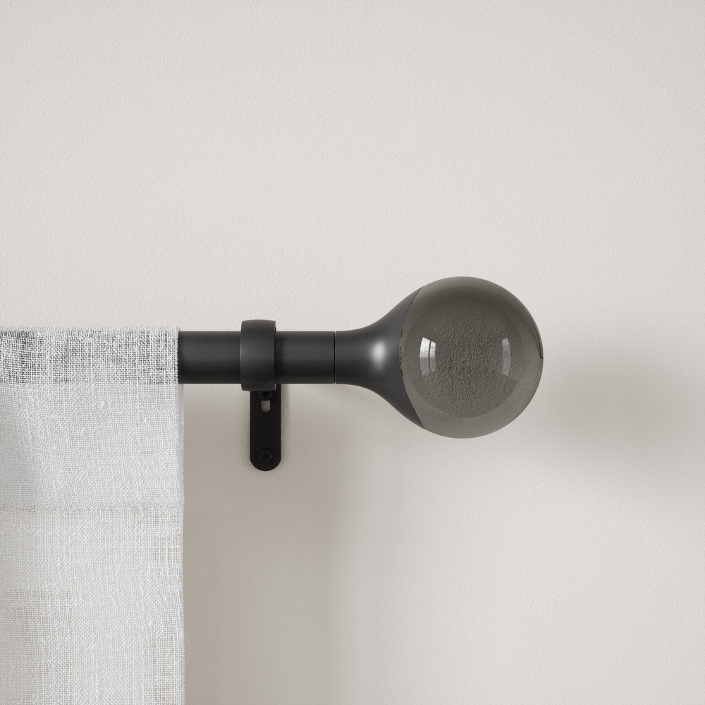 Single Curtain Rods | color: Eco-Friendly Matte-Black | size: 72-144"""" (183-365 cm) | diameter: 1"""" (2.5 cm) | Hover