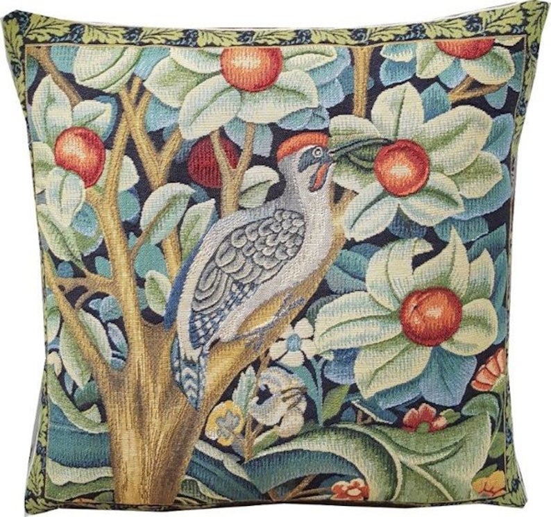 Orchard Woodpecker Right Cushion - William Morris