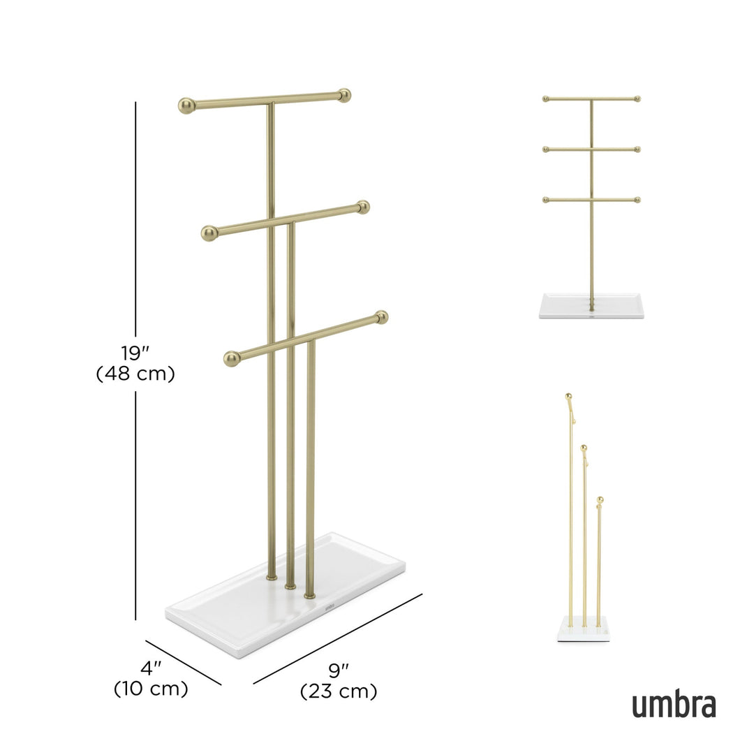 Jewelry Stands | color: White-Brass