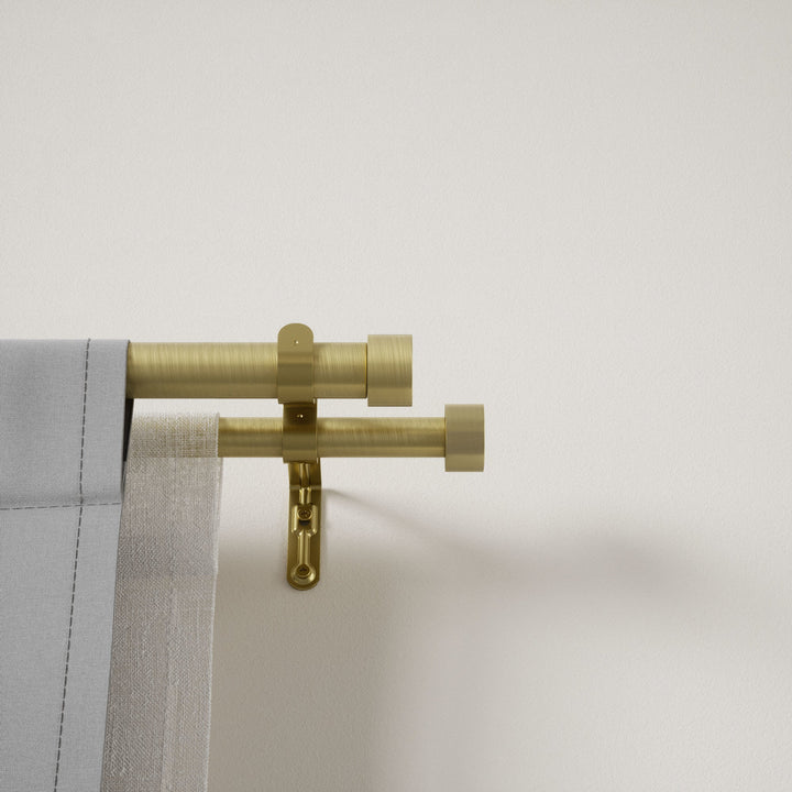 Double Curtain Rods | color: Brass | size: 36-66""""(91-168cm) | diameter: 1""""(2.5cm) | https://vimeo.com/625708779
