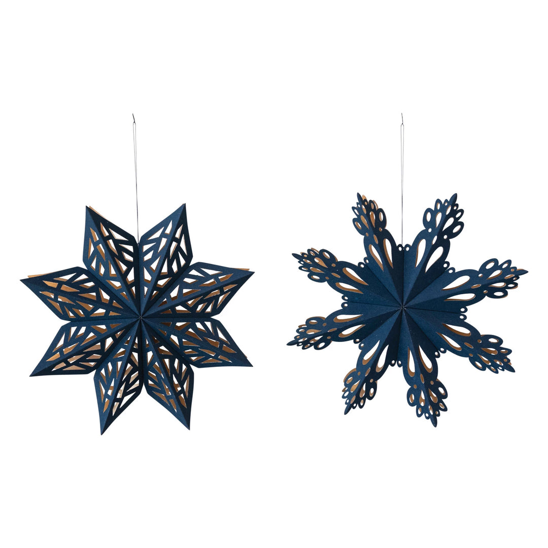 Flocked Paper Snowflake Ornament, 2 Styles