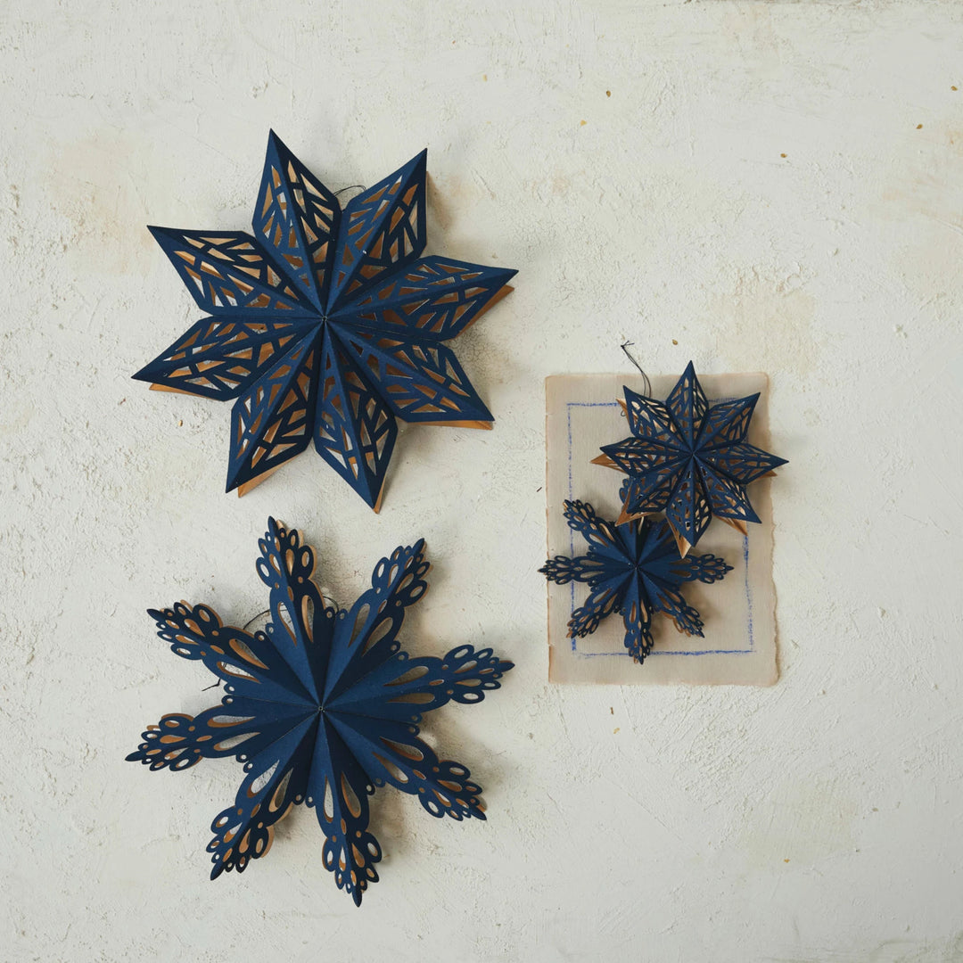 Flocked Paper Snowflake Ornament, 2 Styles