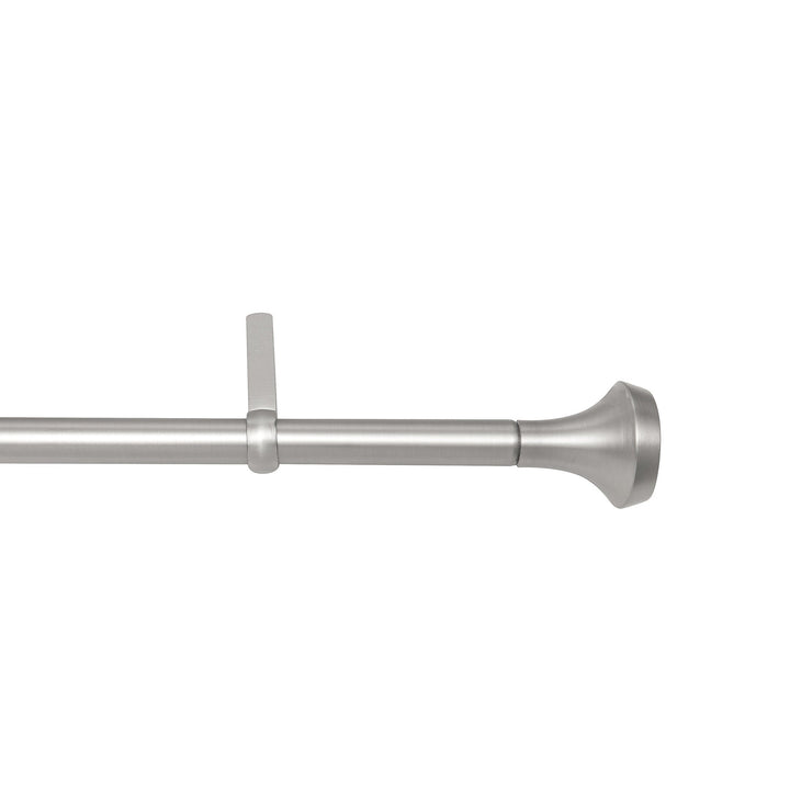 Single Curtain Rods | color: Nickel-Steel | size: 36-72"""" (91-183 cm) | diameter: 1"""" (2.5 cm)