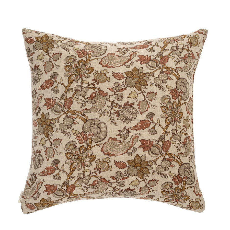 Flowerbed Linen Pillow, Sand