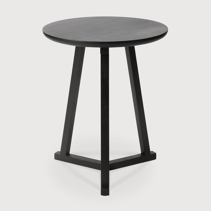 Oak Tripod Black Side Table