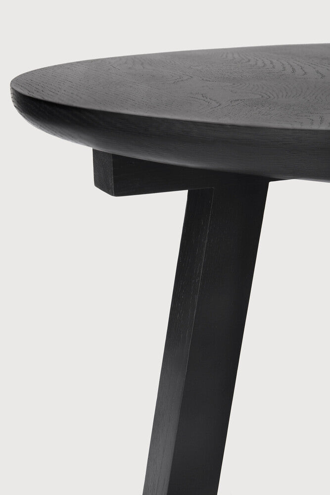 Oak Tripod Black Side Table