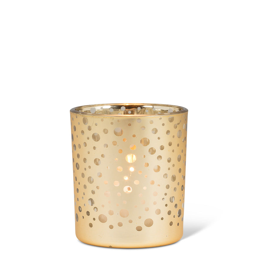 Dotted Tealight Holder - Small, Gold