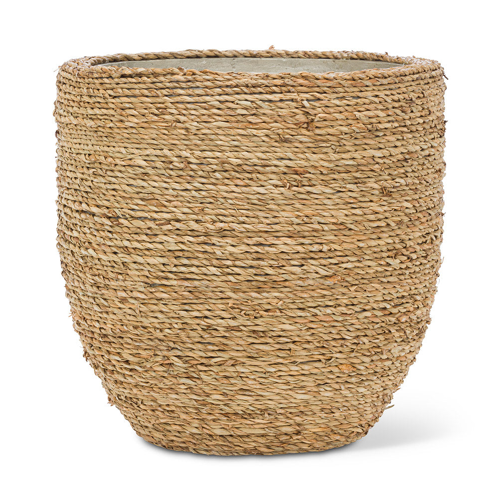 Seagrass Covered Planter - Lg