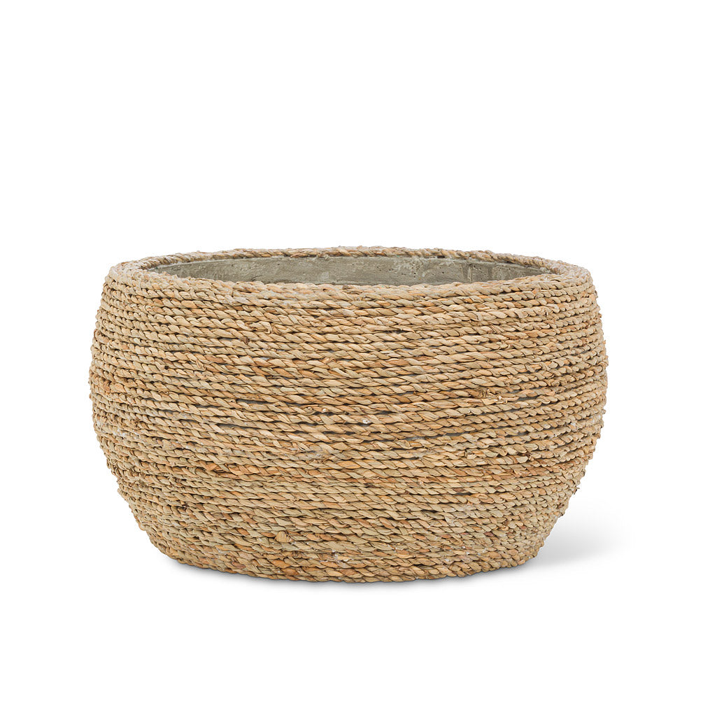 Seagrass Covered Planter - Low
