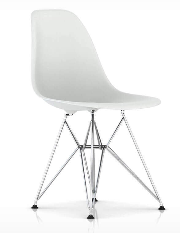 Eames Molded Plastic Side Chair with Wire Base