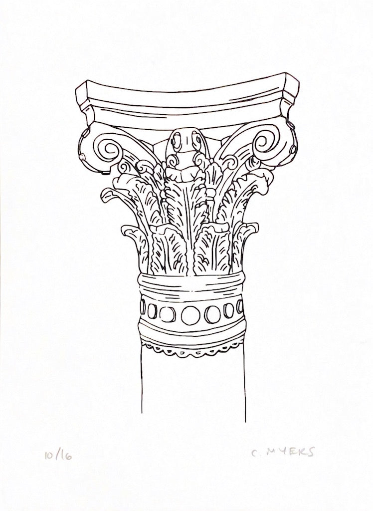 Carving, Column, unframed
