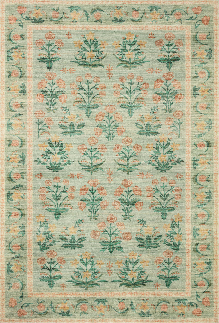 Rifle Paper Co. x Loloi Eden Mughal Rose Moss 7'-6" x 9'-6" Area Rug