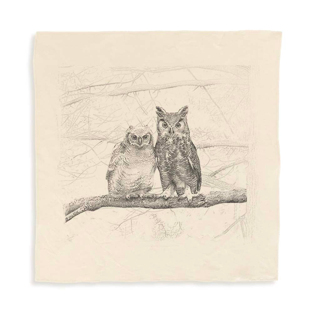 American Woodland Collective Owls Tea Towel