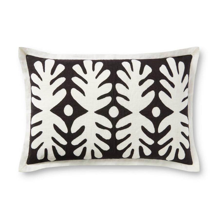 Black & White Palm Lumbar Cushion