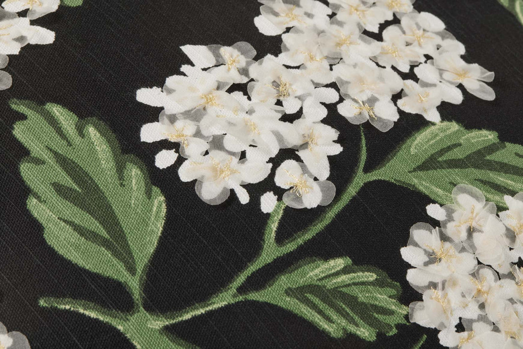 Hydrangea Cushion, Black