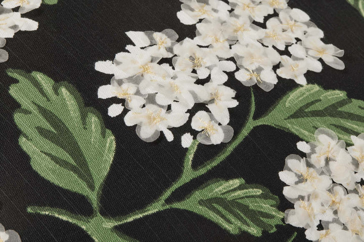 Hydrangea Cushion, Black