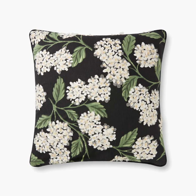 Hydrangea Cushion, Black