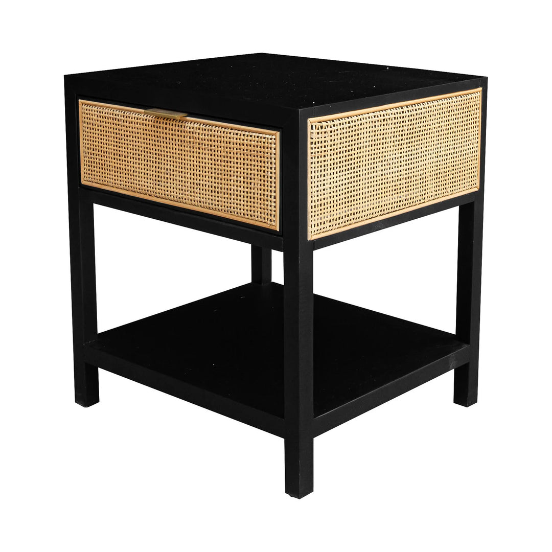 Rattan Side Table, Ebony