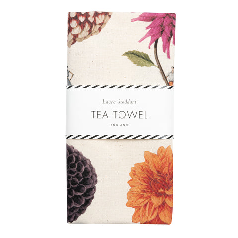 In Bloom Tea Towel, Dahlia Multi Flower