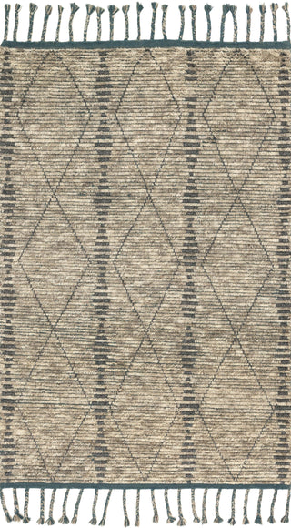 Magnolia Home By Joanna Gaines x Loloi Tulum Stone / Blue 2'-0" x 3'-0" Accent Rug