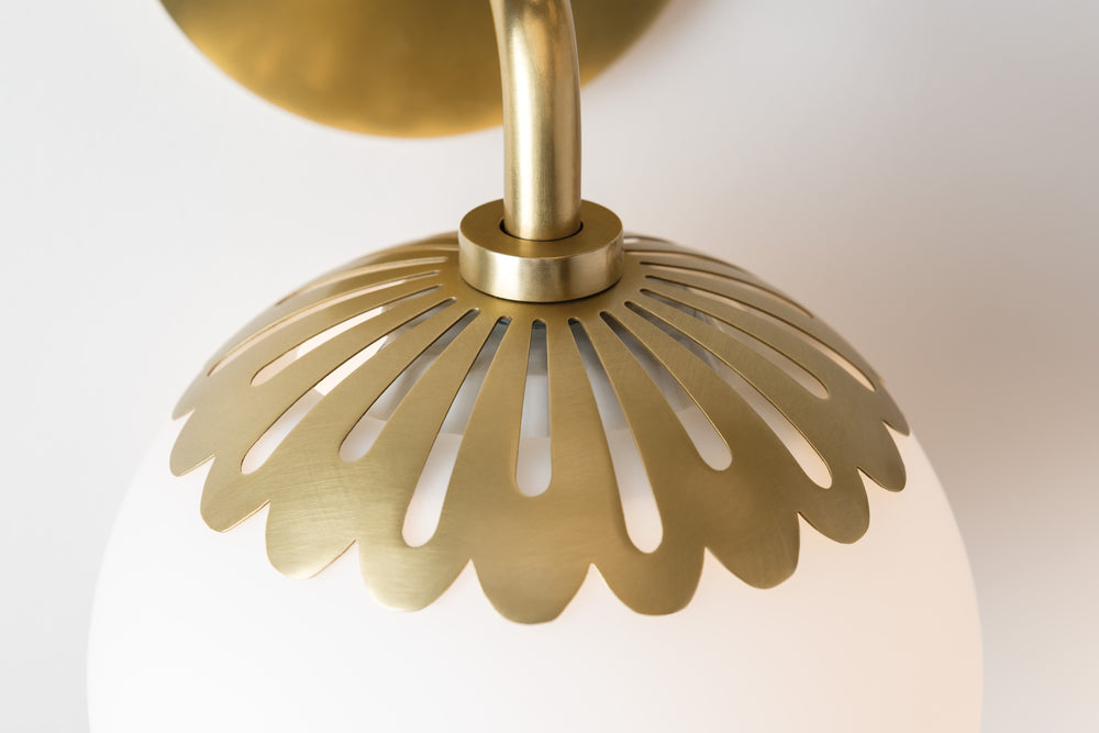 Paige Double Sconce - Aged Brass