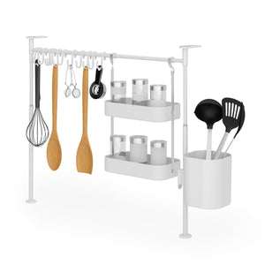 Kitchen Organization | color: White | size: Caddy & Tray & Hooks