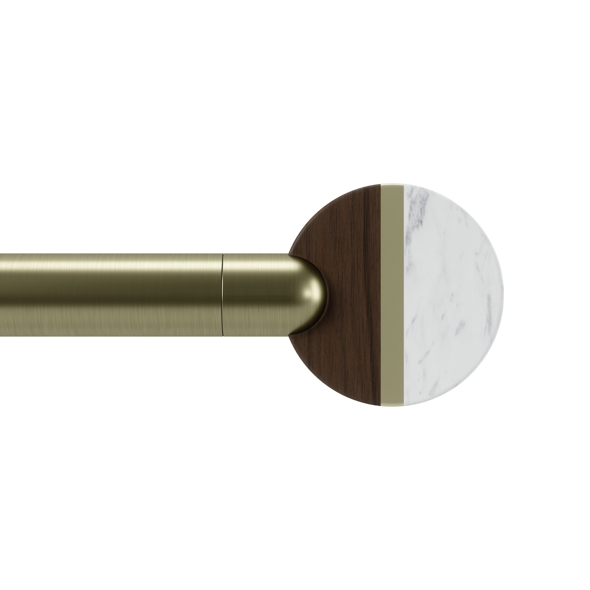 Single Curtain Rods | color: Brushed-Brass | size: 36-72"""" (91-183cm) | diameter: 1"""" (2.5cm)